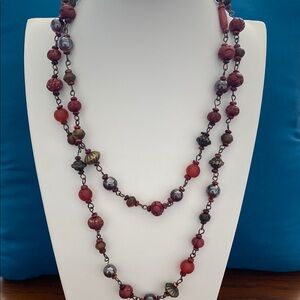 5 for $15 Elegant Red Beaded Necklace